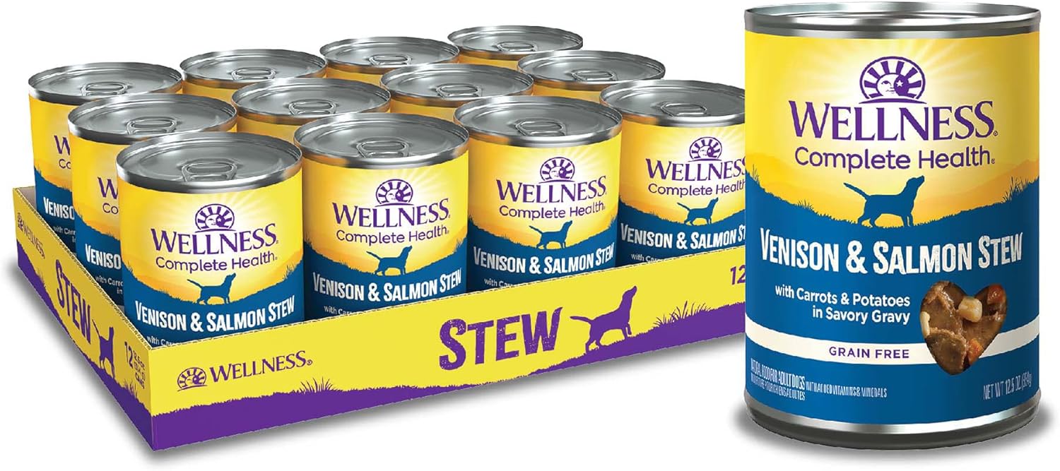 Wellness Grain-Free Natural Venison & Salmon Stew with Potato & Carrots Wet Dog Food