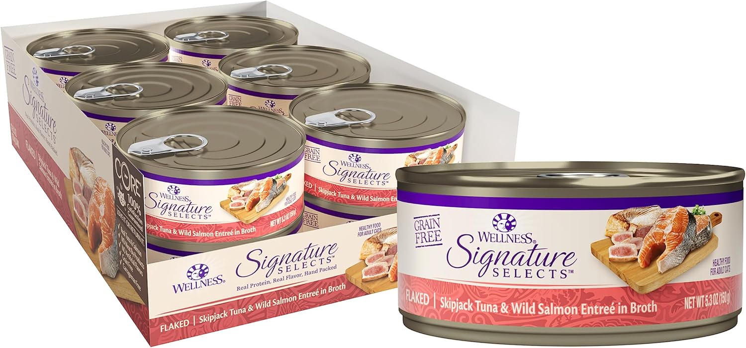 Wellness Signature Selects Grain-Free Tuna & Salmon Flaked in Broth Wet Cat Food