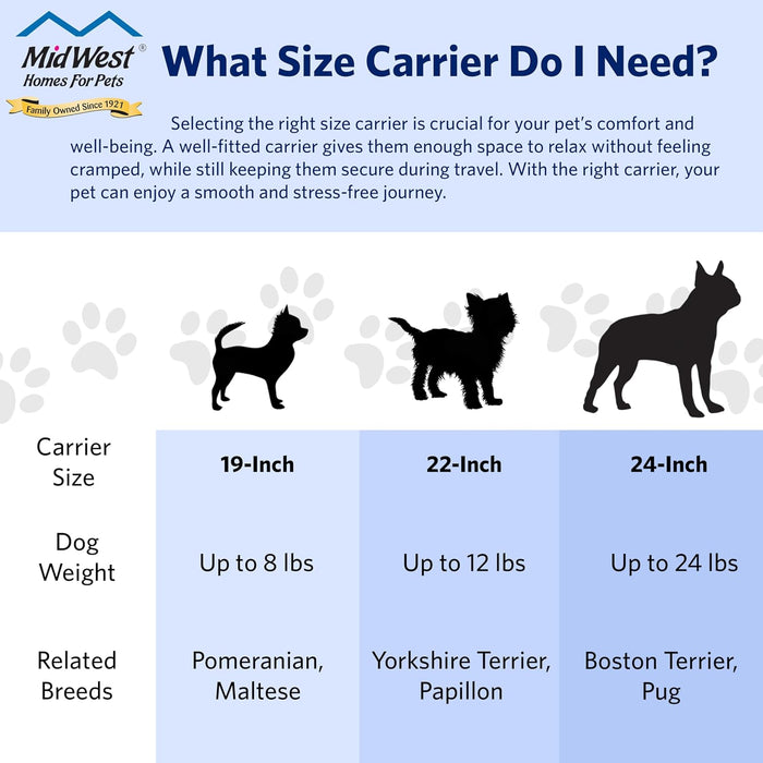 MidWest Spree 19-Inch Hard-Sided Pet Carrier for Dogs & Cats – Blue