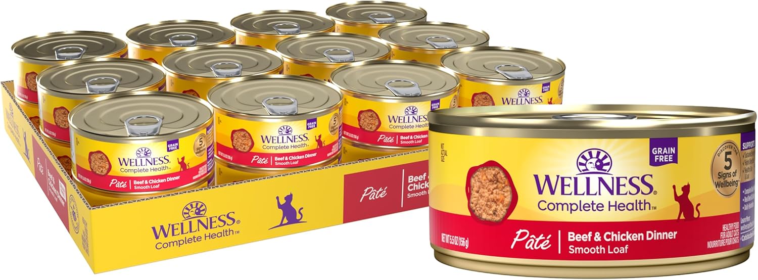 Wellness Complete Health Grain-Free Beef & Chicken Pâté Wet Cat Food