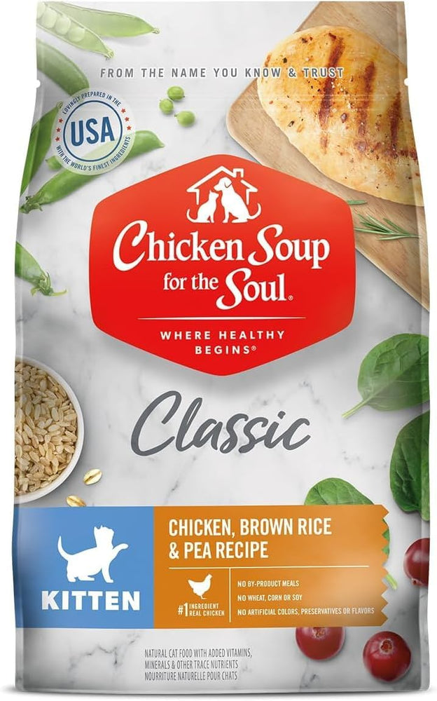 Chicken Soup for the Soul Kitten Recipe with Chicken, Brown Rice & Pea Dry Cat Food