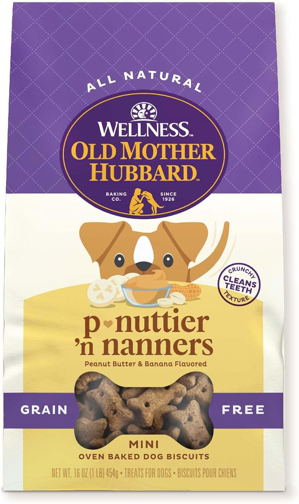 Old Mother Hubbard by Wellness Classic P-Nuttier 'N Nanners Grain-Free Mini Oven-Baked Biscuits Dog Treats