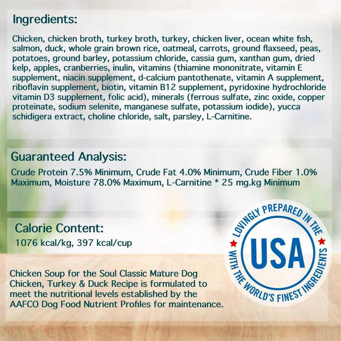 Chicken Soup for the Soul Mature Chicken, Turkey & Duck Recipe Canned Dog Food