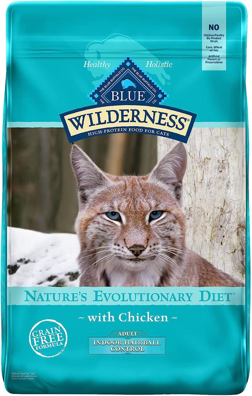 Blue Buffalo Wilderness Chicken Recipe Indoor Hairball Control Grain-Free Dry Cat Food