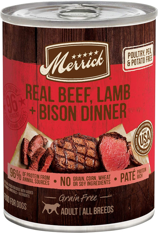 Merrick Grain-Free Real Beef, Lamb & Bison Canned Dog Food