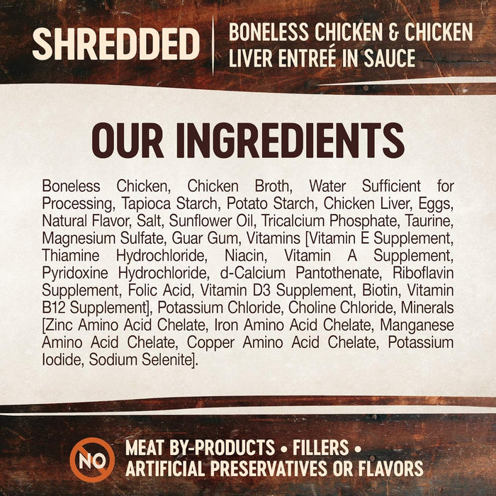 Wellness Signature Selects Grain-Free Shredded White Meat Chicken & Chicken Liver Entrée in Sauce Wet Cat Food
