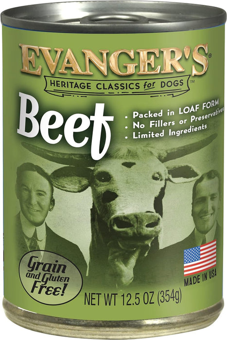 Evanger's Classic Recipes Beef Grain-Free Canned Dog Food, 12.5-oz, case of 12