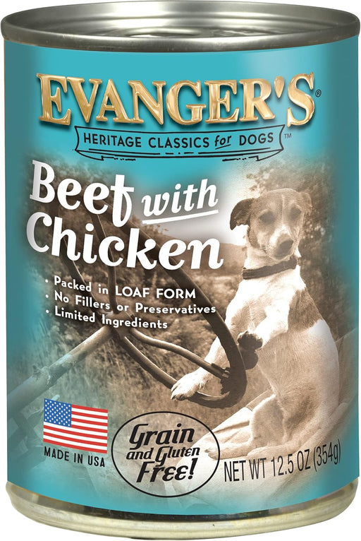 Evanger's Classic Recipes Beef with Chicken Grain-Free Canned Dog Food, 12.5-oz, case of 12