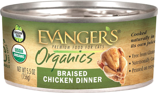 Evangers Organic Braised Chicken Canned Cat Food