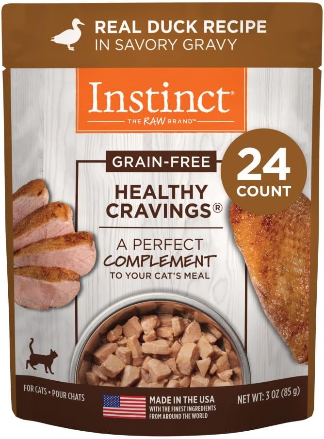 Instinct Healthy Cravings Real Duck Recipe in Savory Gravy Grain-Free Wet Cat Food Topper