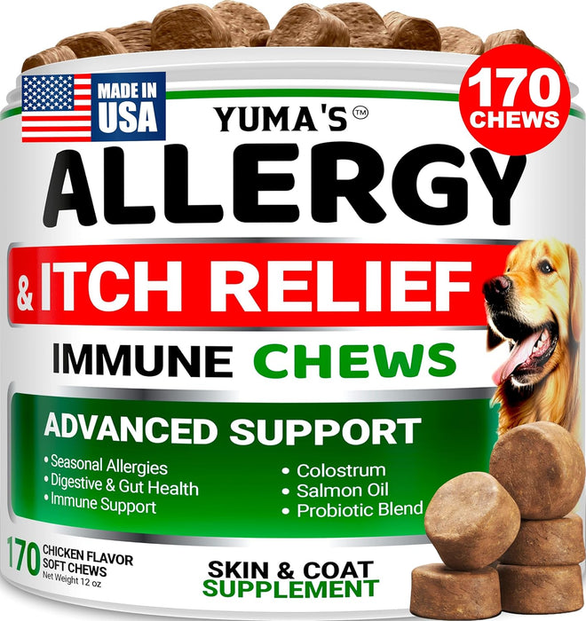 YUMA'S Allergy & Itch Relief chicken-flavor soft chews for dogs, single 170-count jar