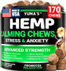 YUMA'S Hemp Calming Soft Chews for Dogs, chicken flavor, single 170-count jar shown; listing contains two jars