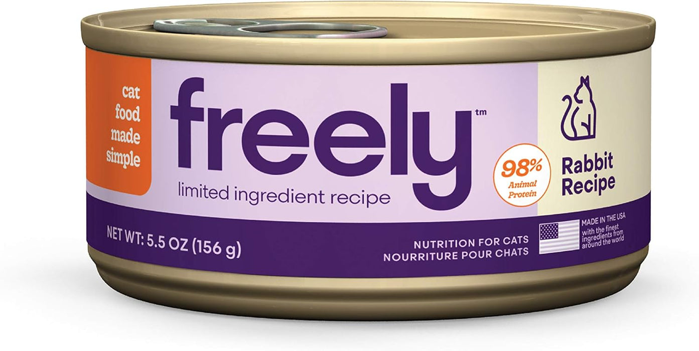 Freely Rabbit Recipe Limited Ingredient Grain-Free Wet Cat Food, 5.5-oz can, 12 count