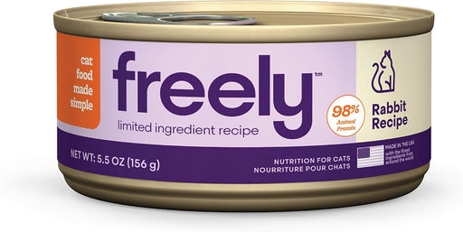 Freely Rabbit Recipe Limited Ingredient Grain-Free Wet Cat Food, 5.5-oz can, 12 count