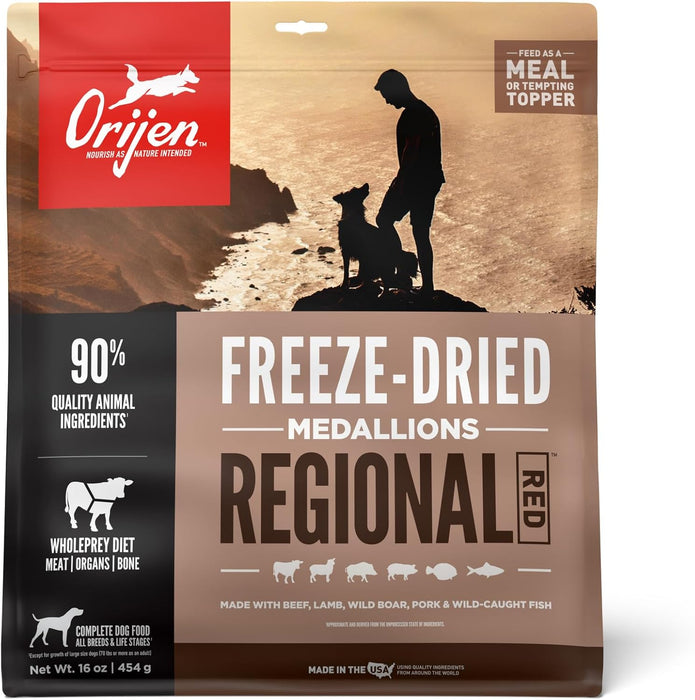 ORIJEN Regional Red Grain-Free Freeze-Dried Dog Food & Topper