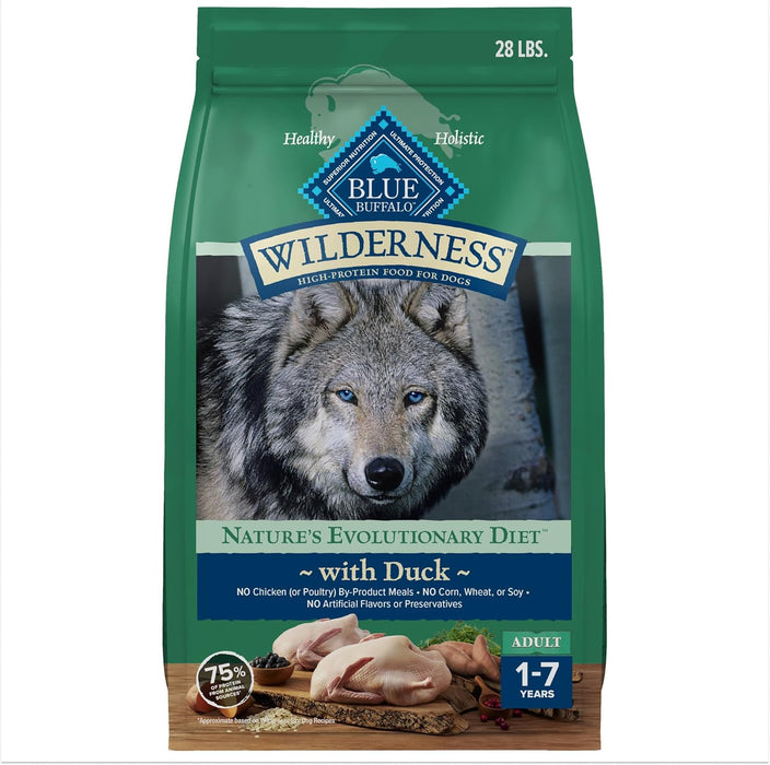 Blue Buffalo Wilderness Adult High Protein Natural Duck & Wholesome Grains Dry Dog Food