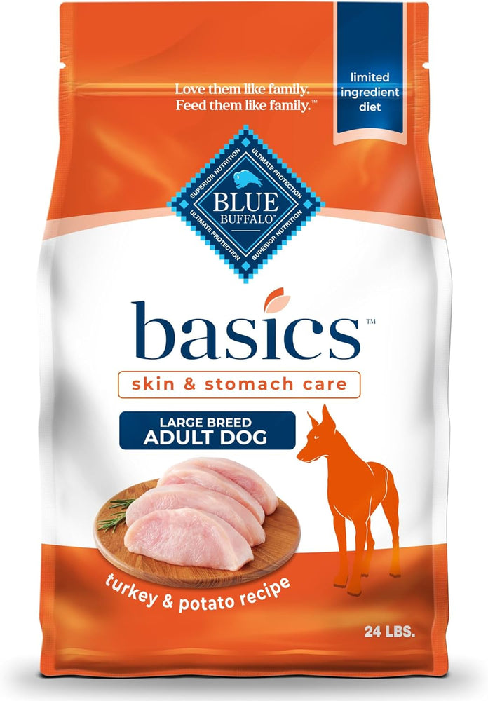 Blue Buffalo Basics Skin & Stomach Care Turkey & Potato Recipe Large Breed Adult Dry Dog Food, 24-lb bag