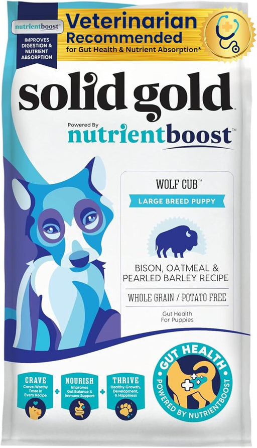 Solid Gold Large Breed Puppy Gut Health Real Bison & Oatmeal Whole Grain Dry Dog Food