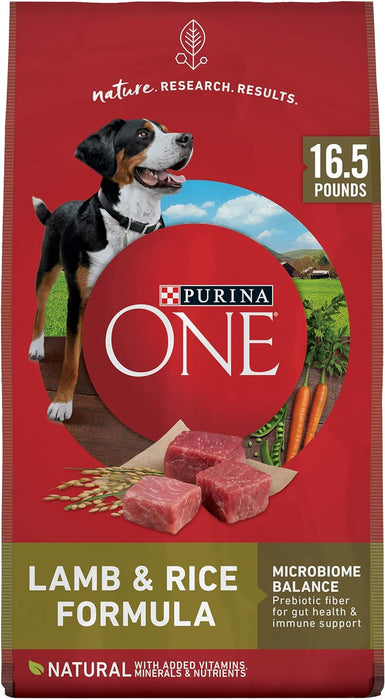 Purina ONE Natural SmartBlend Lamb & Rice Formula Dry Dog Food.