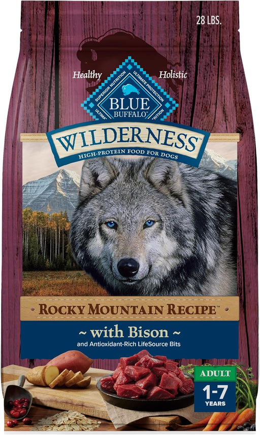 Blue Buffalo Wilderness Rocky Mountain Recipe Adult High-Protein Wholesome Grains & Bison Dry Dog Food