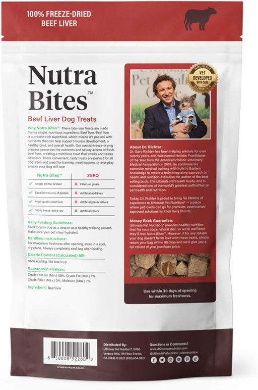 Ultimate Pet Nutrition Nutra Bites Freeze-Dried Raw Beef Liver Dog Treats, 4-oz bag
