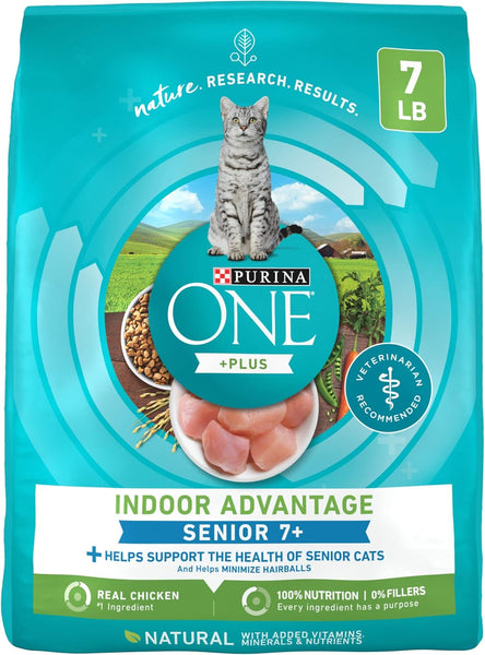 Purina ONE Indoor Advantage Senior 7+ High Protein Natural Dry Cat Food