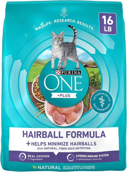 Purina ONE +Plus Hairball Formula Natural Adult Dry Cat Food