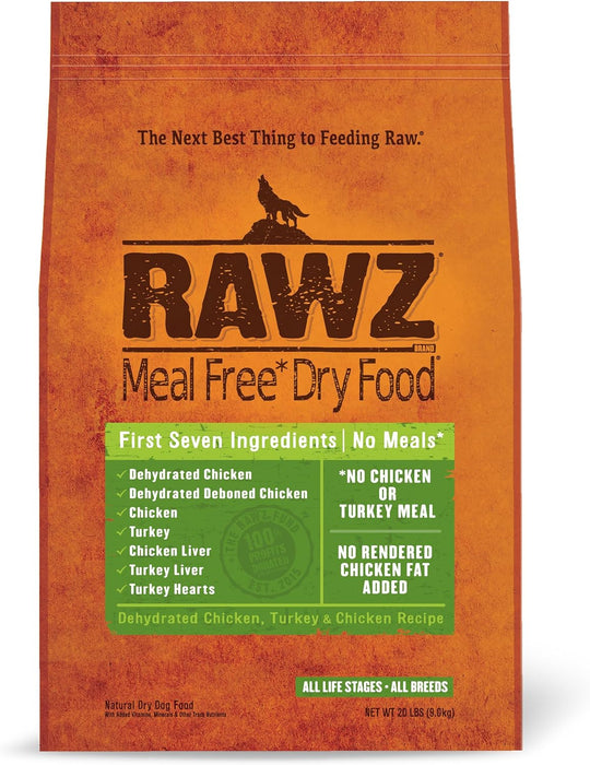 RAWZ Meal Free Dehydrated Chicken, Turkey, and Chicken Dry Dog Food