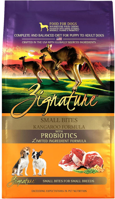 Zignature Kangaroo Formula Small Bites Dry Dog Food