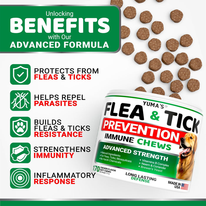 YUMA'S Flea & Tick Soft Chews for Dogs, 2-Pack, 340 Count