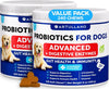 Artullano Advanced Probiotics for Dogs, Duck Flavor, 2-Pack, 240 Soft Chews Total