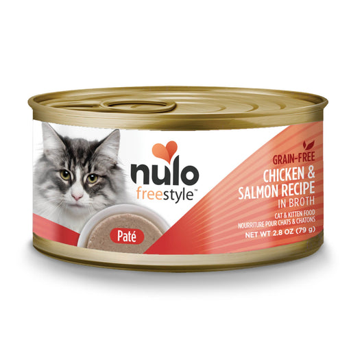 Nulo FreeStyle Paté Chicken & Salmon Recipe for Cats 2.8 oz can, sold as case of 12