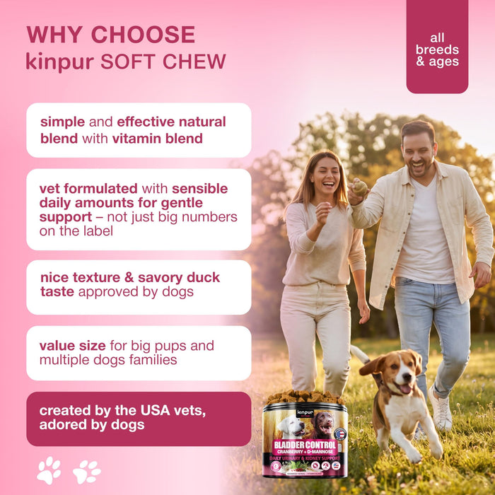 Kinpur Cranberry & D-Mannose Bladder Support Chews for Dogs