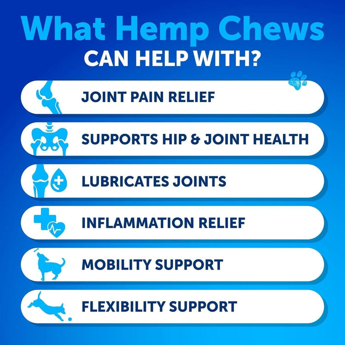 Artullano Hip & Joint Glucosamine + Hemp Soft Chews for Dogs, Duck Flavor, 120 Count