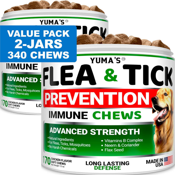 YUMA'S Flea & Tick Soft Chews for Dogs, 2-Pack, 340 Count