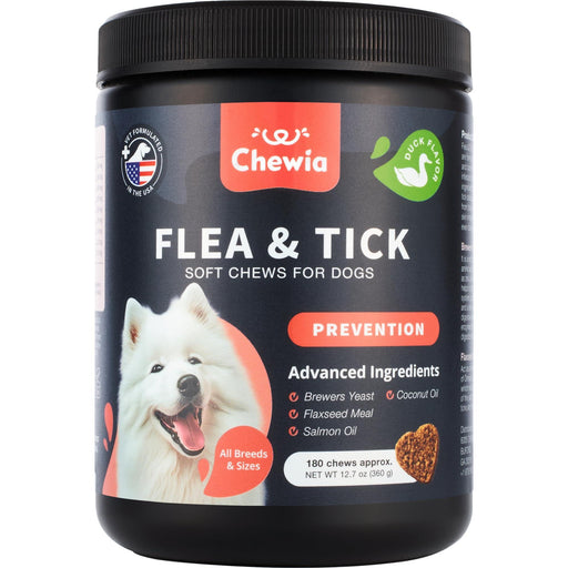 Chewia Flea & Tick Soft Chews for Dogs, Duck Flavor, 180 Count