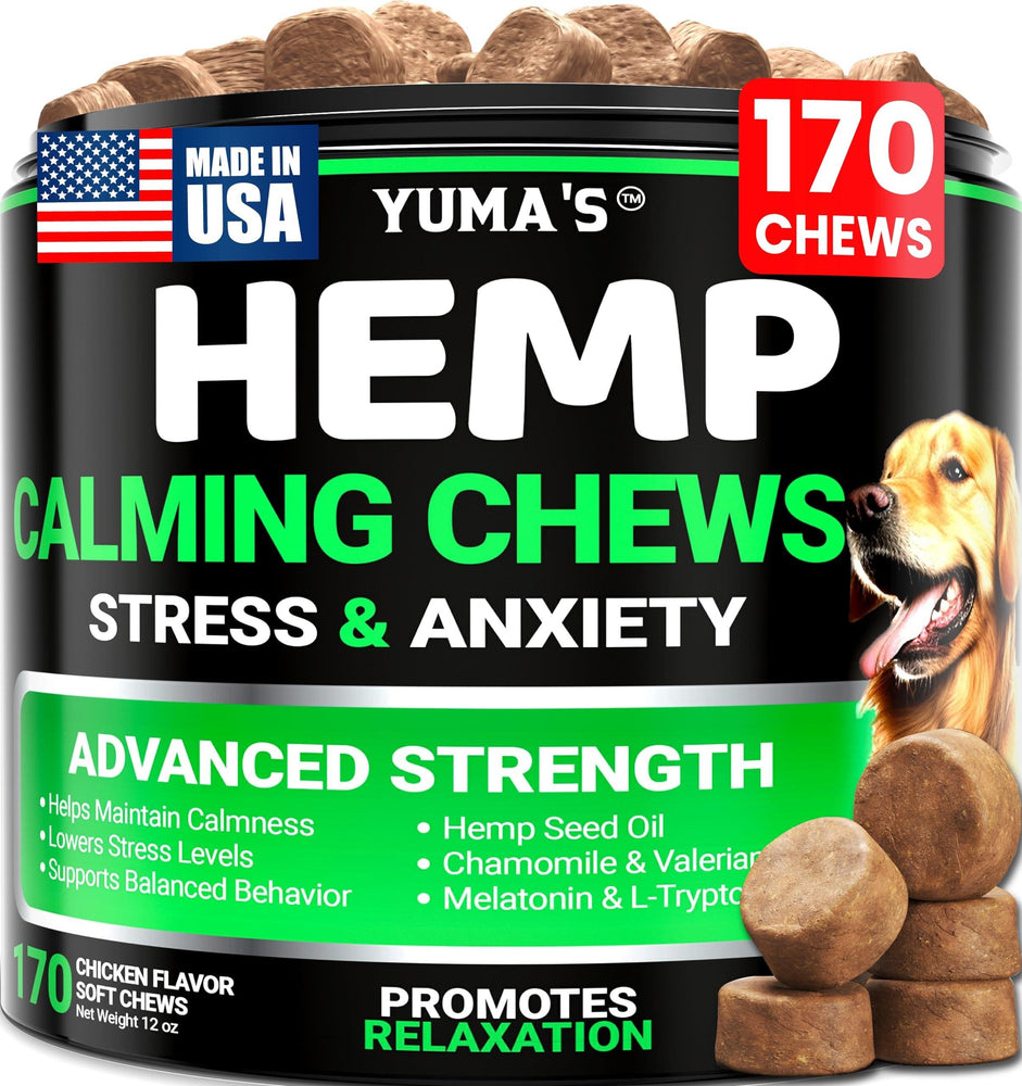 YUMA'S Hemp Calming Soft Chews for Dogs, Chicken Flavor, 170 Count