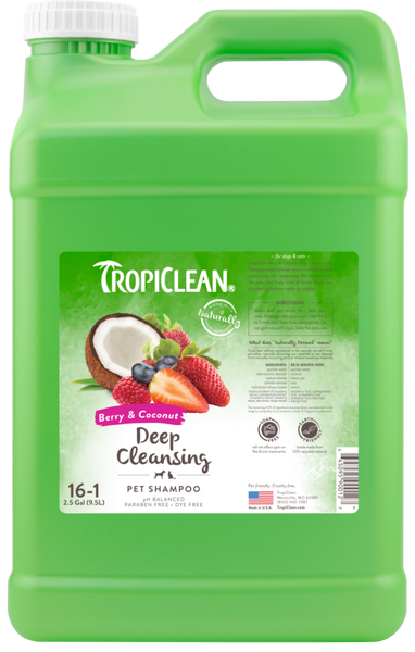 TropiClean Berry & Coconut Deep Cleansing Shampoo for Pets, 2.5 gal — 2.5 gal retail package