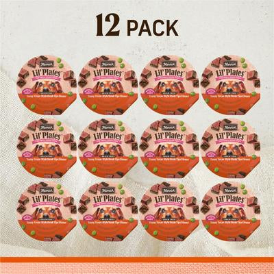 Merrick Lil’ Plates Premium Grain Free Natural Wet Dog Food For Small Dogs, Soft Teeny Texas Steak Tips Recipe - (Pack of 12) 3.5 oz. Tubs