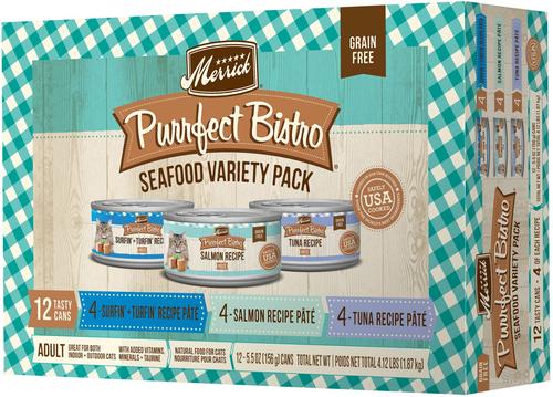 Merrick Purrfect Bistro Seafood Recipes Variety Pack Grain-Free Wet Cat Food