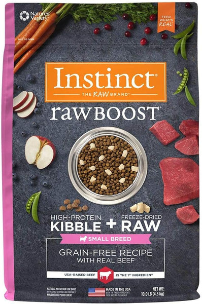 Instinct Raw Boost Small Breed Adult Grain-Free Real Beef Recipe Dry Dog Food, 10-lb bag