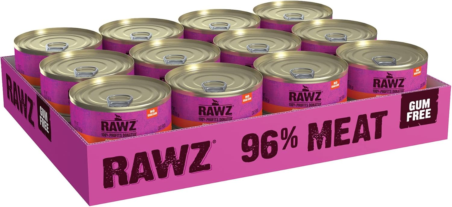 Rawz Natural Premium Pate Canned Cat Wet Food - Made with Real Meat Ingredients No BPA or Gums.