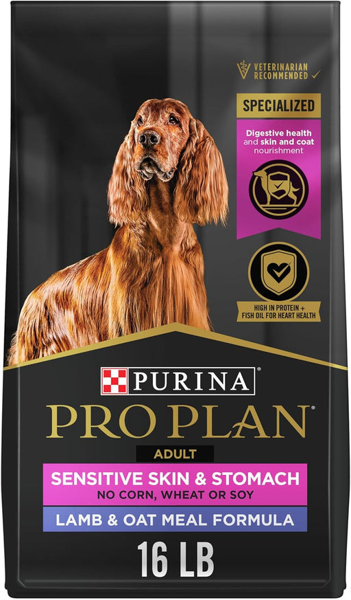 Purina Pro Plan Sensitive Skin & Stomach Lamb & Oat Meal Dry Dog Food with Probiotics