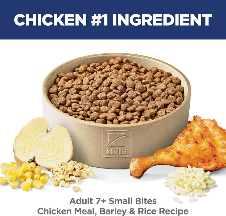 Hill's Science Diet Senior Adult 7+ Small Bites Chicken Meal, Barley & Rice Recipe Dry Dog Food