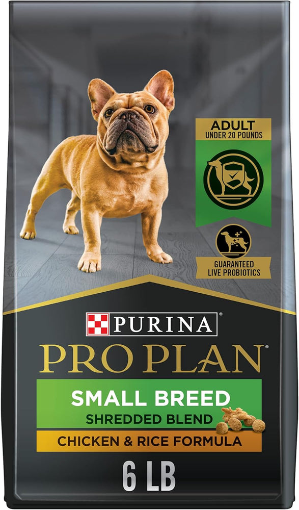 Purina Pro Plan Small Breed Dog Food With Probiotics for Dogs, Shredded Blend Chicken & Rice Formula