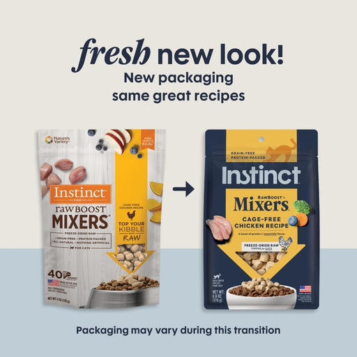 Instinct Raw Boost Mixers Freeze-Dried Cat Food Topper – Grain-Free Chicken Recipe High Protein