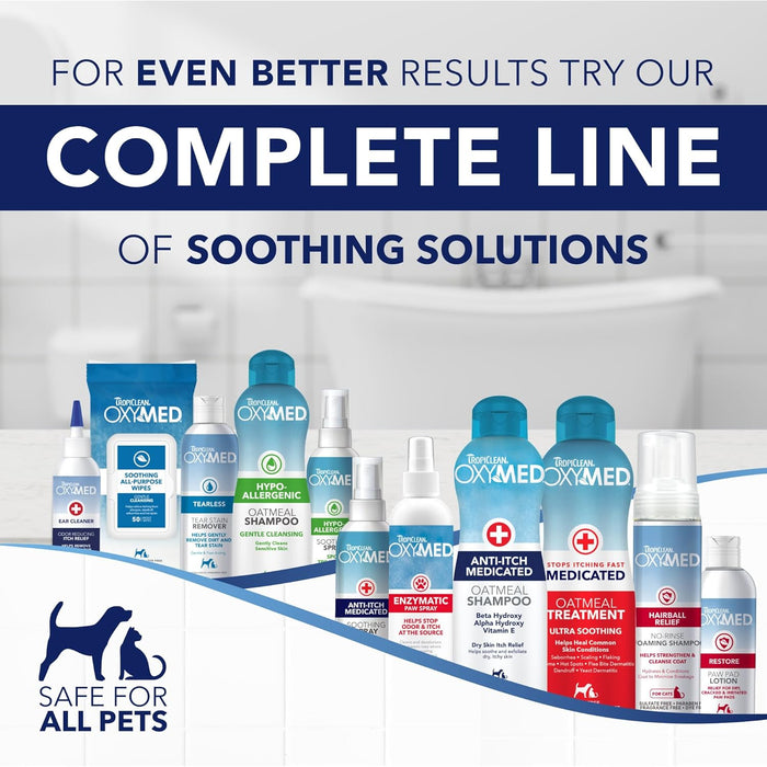 TropiClean Oxymed Medicated Cat & Dog Conditioner For Itchy Skin | Skin Soothing Oatmeal Conditioner For Dogs & Cats | 20 oz