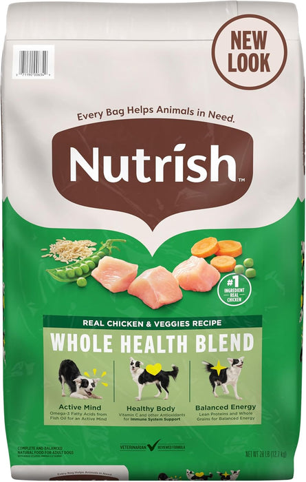 Nutrish Real Chicken & Veggies Recipe Whole Health Blend Dry Dog Food
