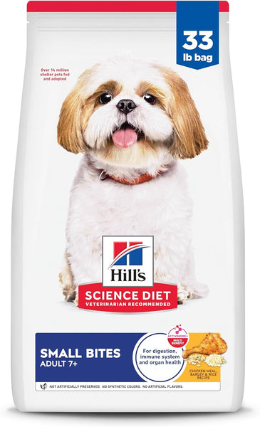 Hill's Science Diet Senior Adult 7+ Small Bites Chicken Meal, Barley & Rice Recipe Dry Dog Food