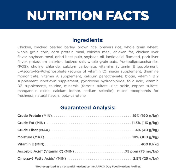 Hill's Science Diet Adult 1-6, Adult 1-6 Premium Nutrition, Dry Dog Food, Chicken & Barley